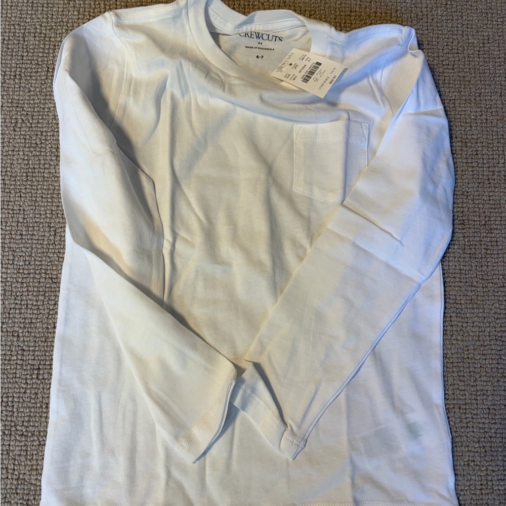 Bundle of Crewcuts Kids' Long Sleeve Tees - Green, Blue, and White (Size 6-7) - Picture 7 of 7